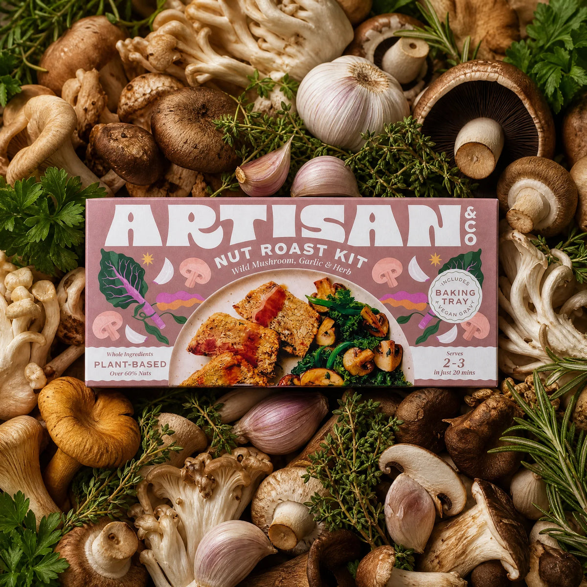 Wild Mushroom, Garlic & Herb Nut Roast