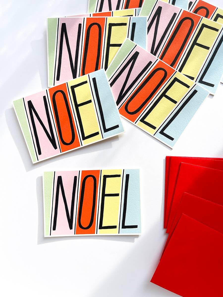 NOEL Mid Century Design Typographic Christmas Holiday card