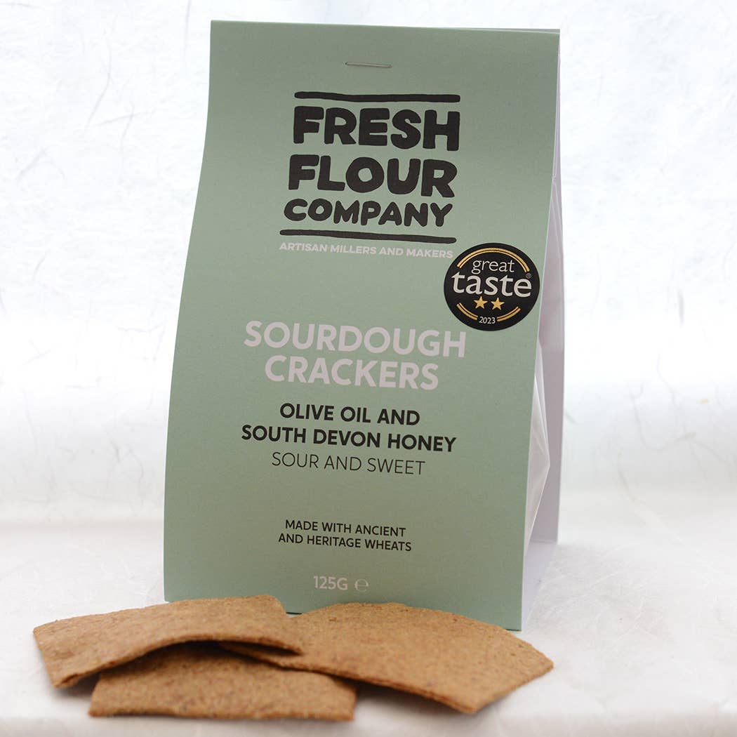 Honey, Sea Salt & Olive Oil Sourdough Crackers