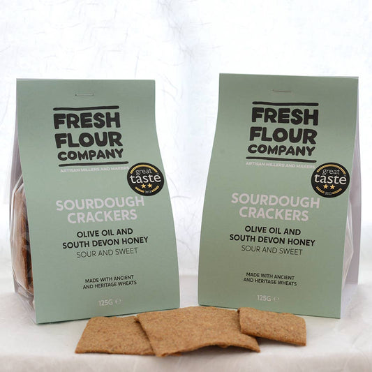 Honey, Sea Salt & Olive Oil Sourdough Crackers