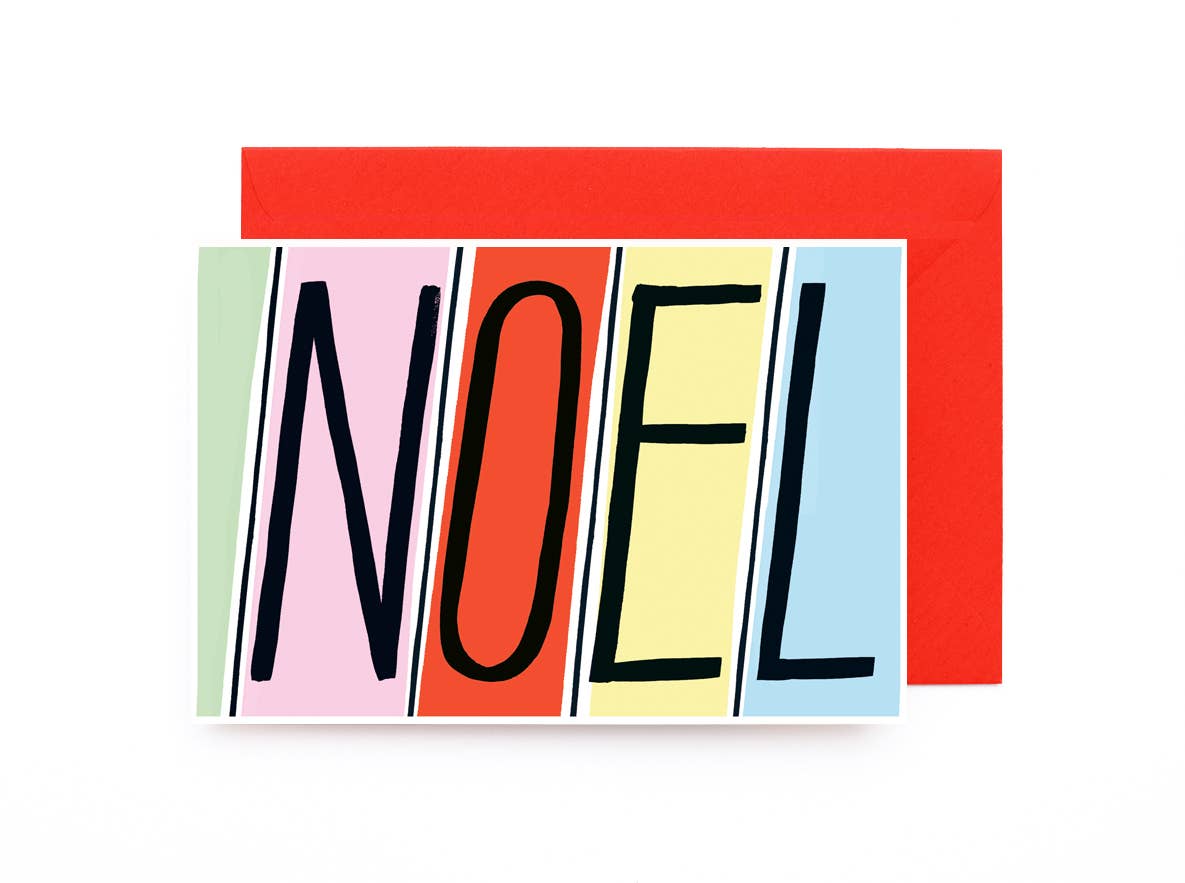 NOEL Mid Century Design Typographic Christmas Holiday card
