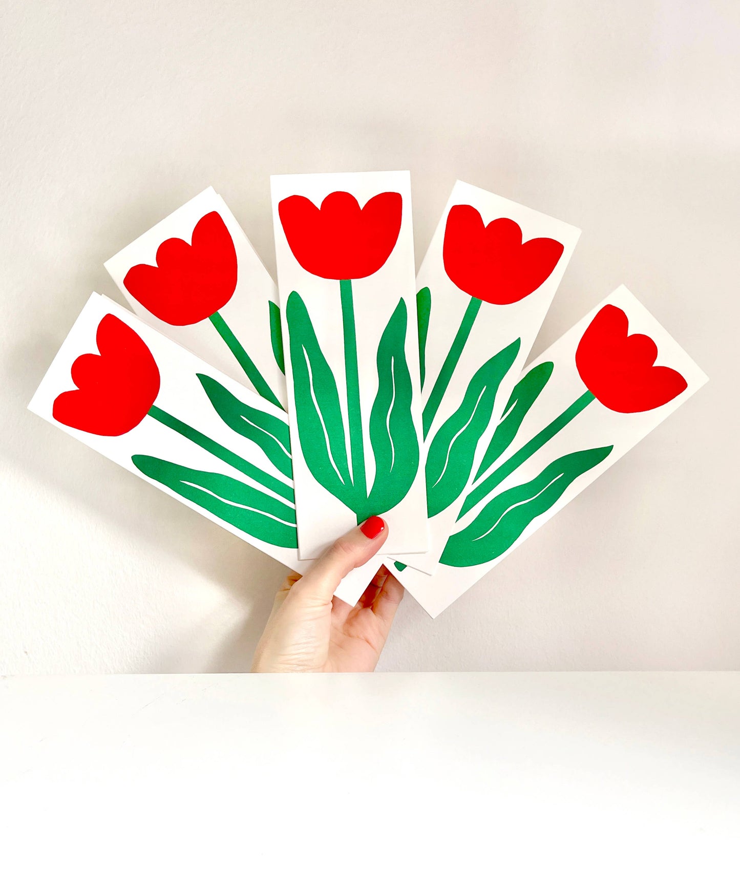 Tulip Flower Long Greeting Card
