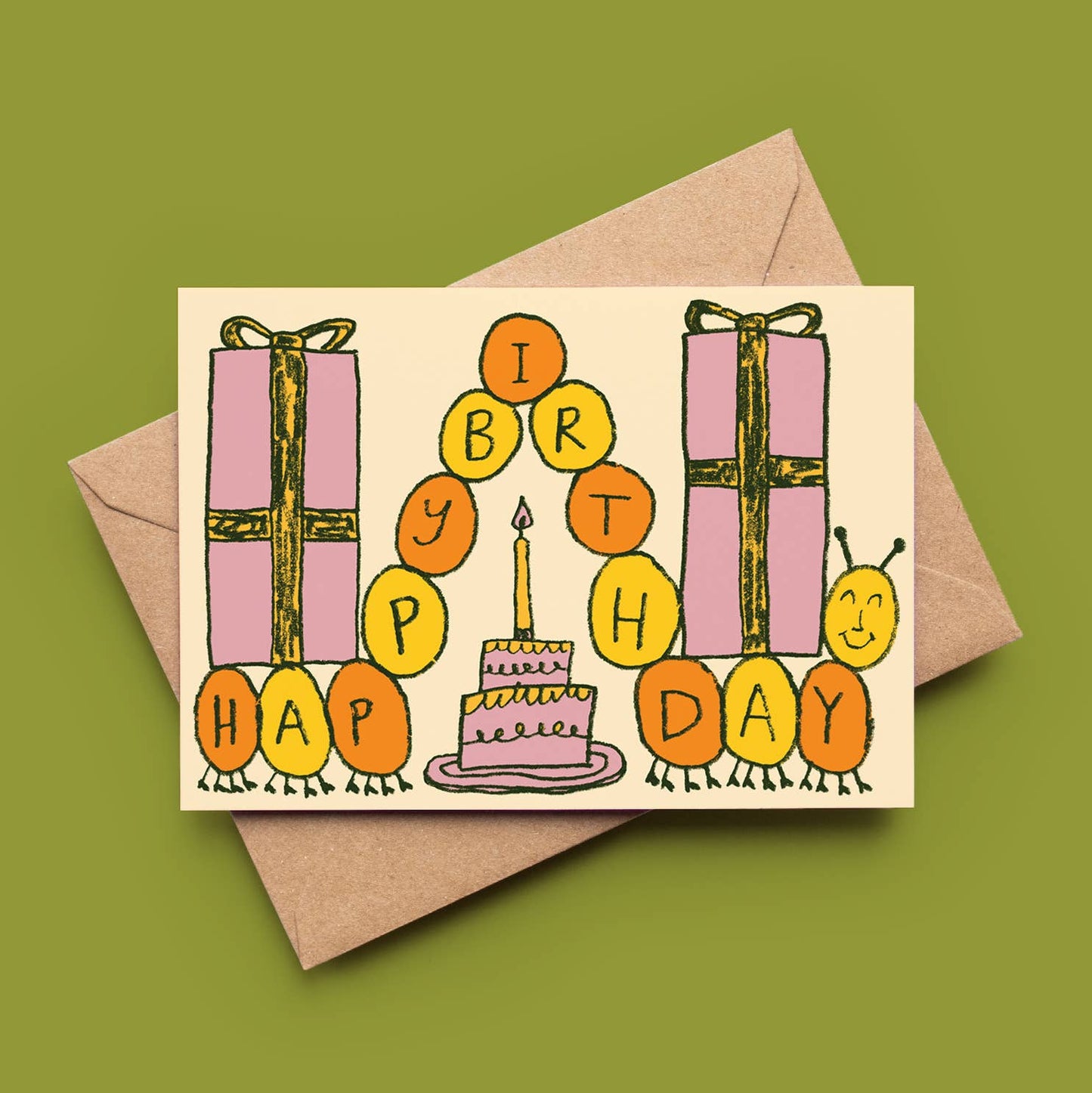 'Happy Caterpillar Birthday!' Greeting Card