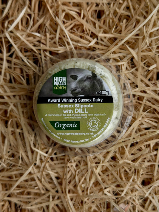 Organic Sussex Slipcote Soft Cheese with Dill (100g)