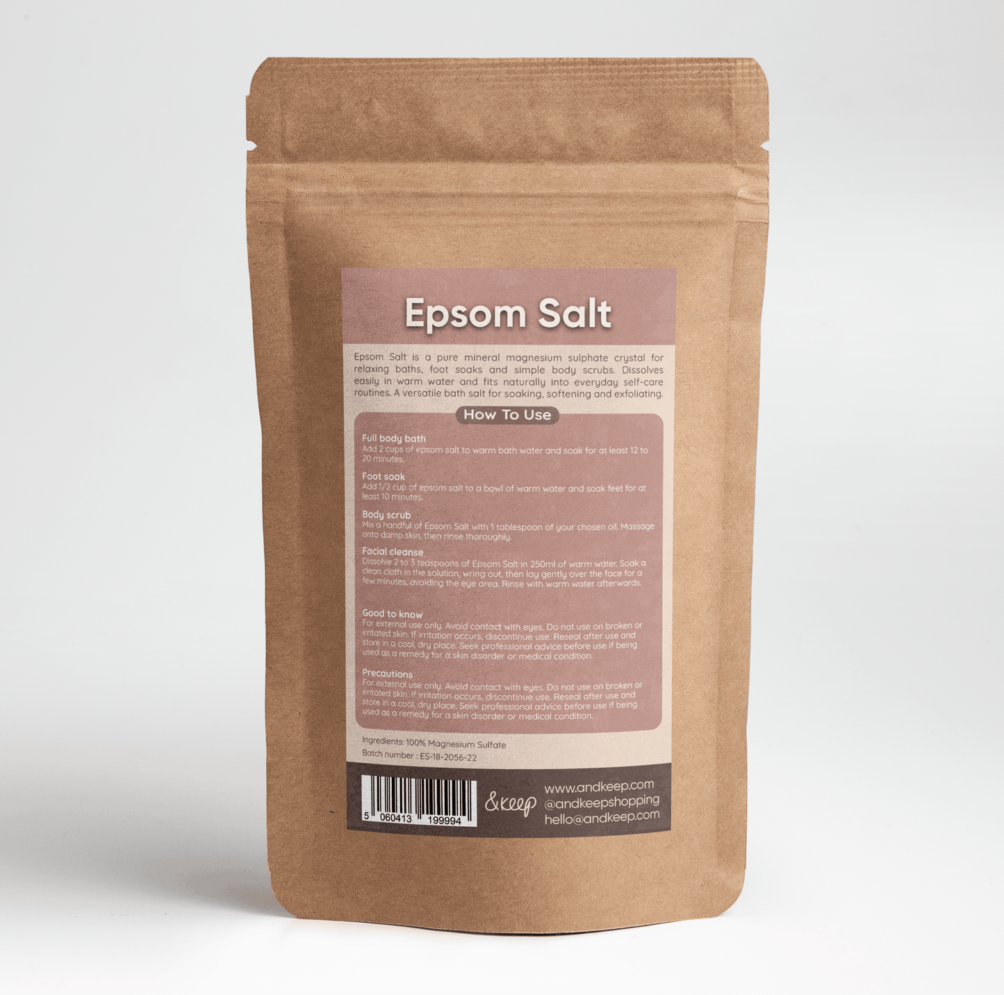 Epsom Salt - Bath Soak, Foot Soak & Body Scrub