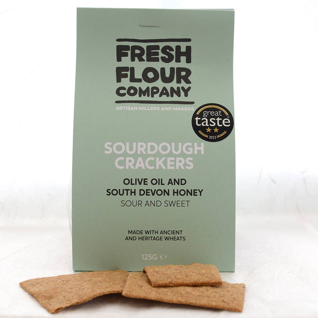 Honey, Sea Salt & Olive Oil Sourdough Crackers