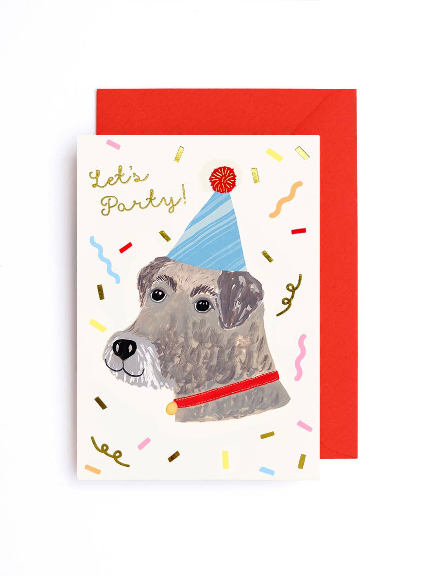 Let's Party! Dog Party Hat Birthday Card