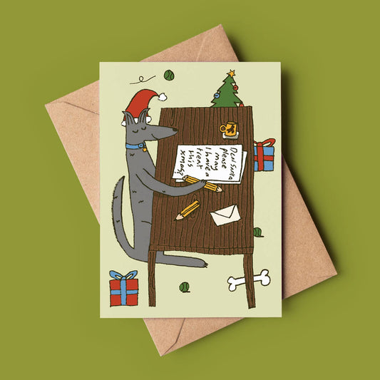 'Dear Santa' Dog Christmas Greeting Card