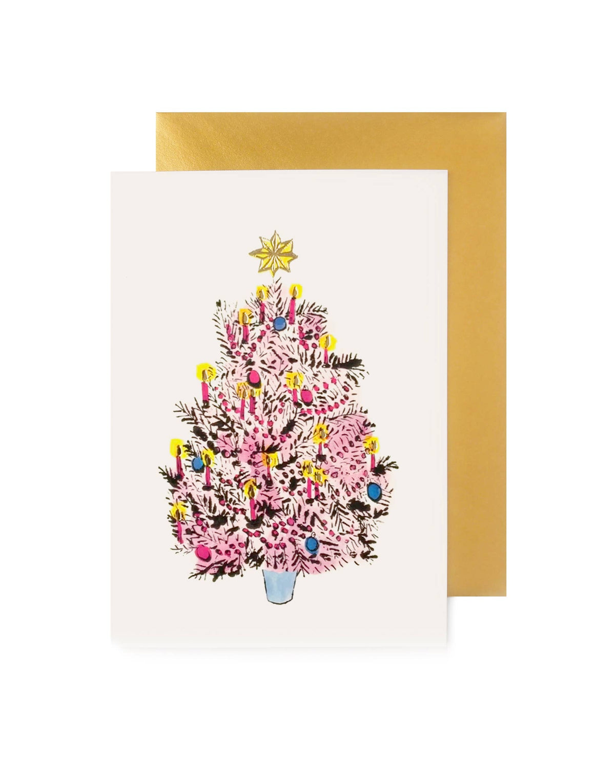 Pink & Gold Tree Christmas Cards (pack of 6)